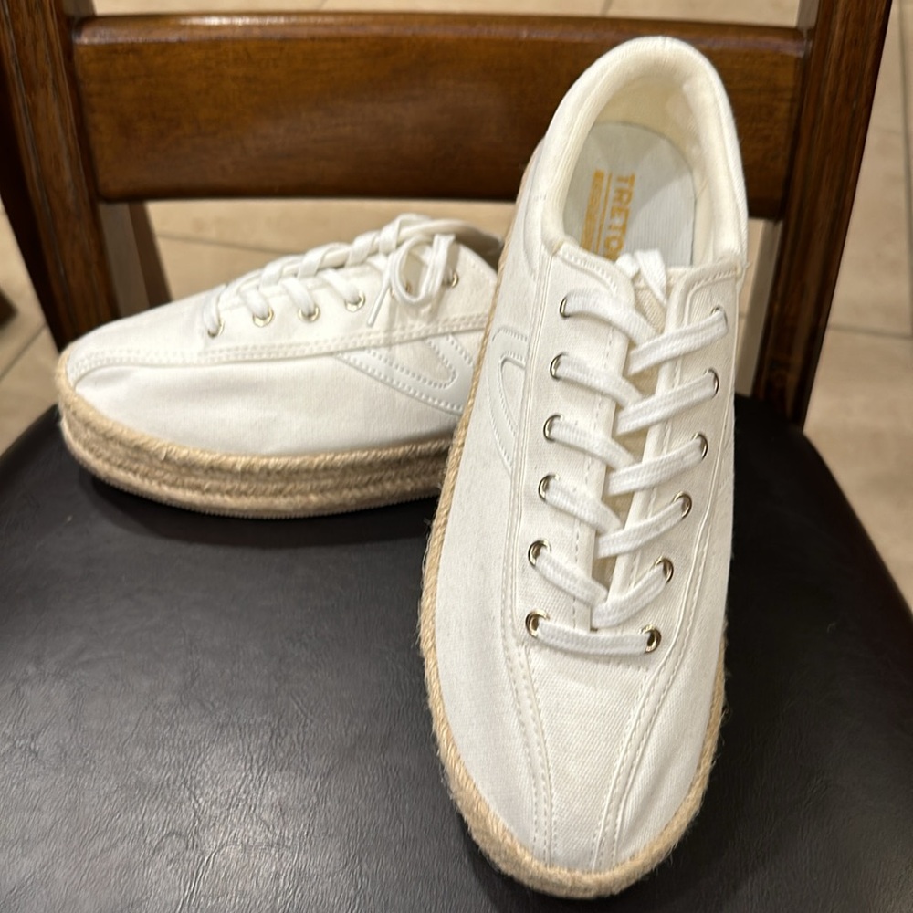 Tretorn Nylight Plus Espatrilles for Women White Size 11 like New Platforms